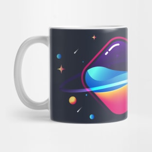 Square fluid planets illustration Mug